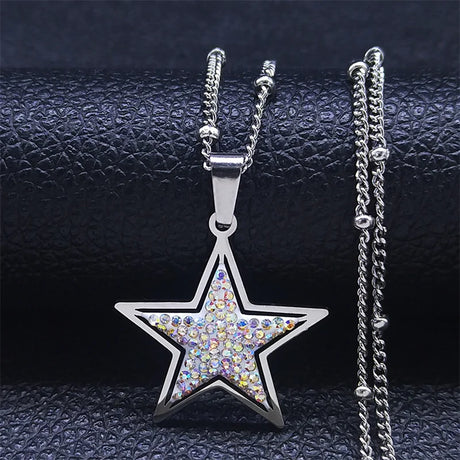 Elegant Crystal Star Necklace
