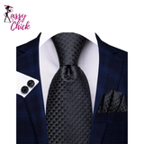 Elegant Dot Hanky Cufflink Silk Necktie Sassy hick Logo