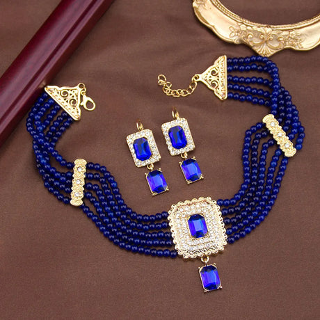 Blue Elegant Morocco Jewelry Set