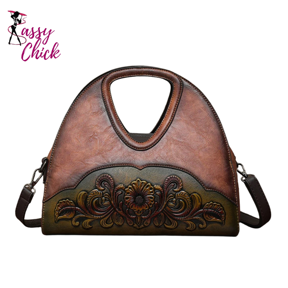 Elegant Retro Embossed Ladies Party Shoulder Bag Sassy Chick Logo