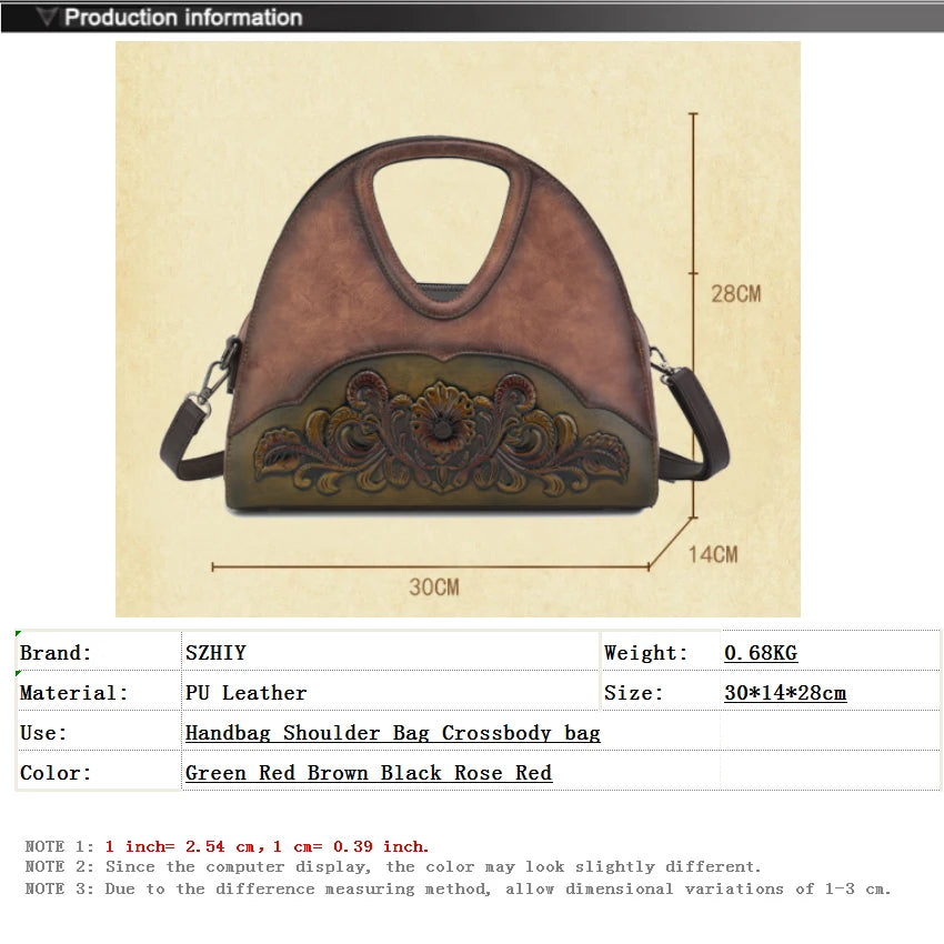 Size of Elegant Retro Embossed Ladies Party Shoulder Bag