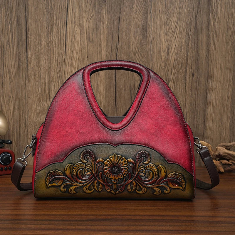 Red Elegant Retro Embossed Ladies Party Shoulder Bag