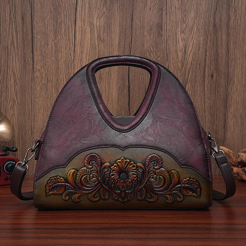 Purple Elegant Retro Embossed Ladies Party Shoulder Bag