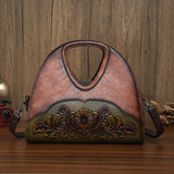 Brown Elegant Retro Embossed Ladies Party Shoulder Bag