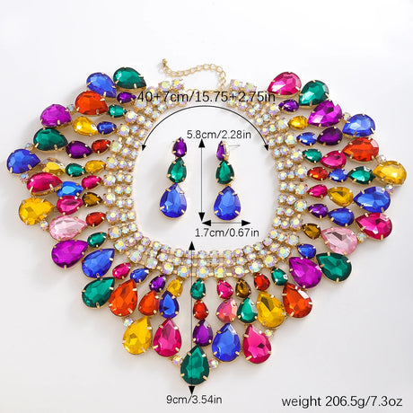 Size of Elegant Rhinestone Geometric Jewelry Set