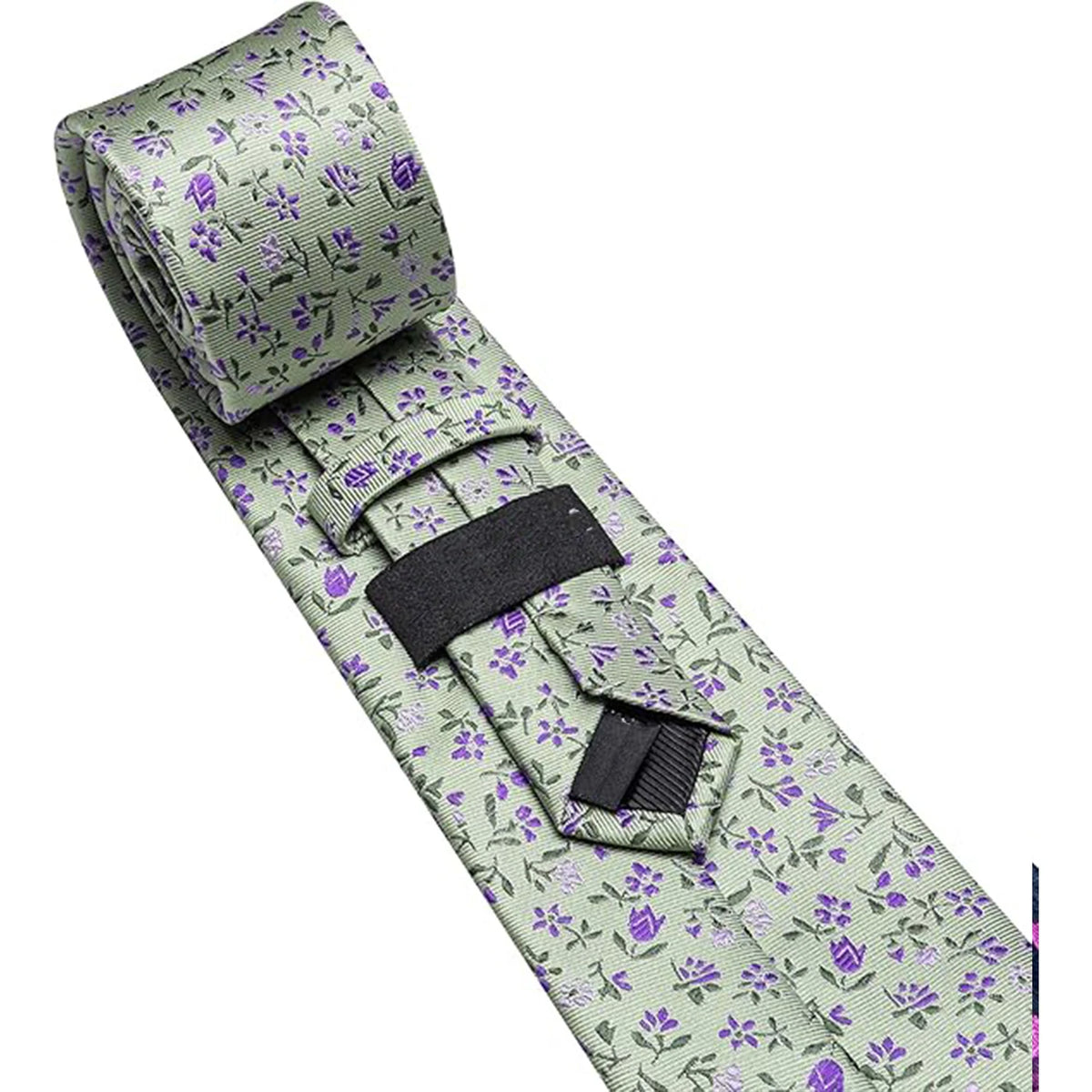 Elegant Spring Style Flower Necktie Hanky Cufflinks Men Tie Set