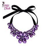 Elegant Transparent Resin Multicolored Flowers Necklace Sassy Chick Logo