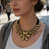 Elegant Transparent Resin Multicolored Flowers Necklace