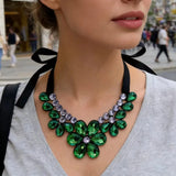 Elegant Transparent Resin Multicolored Flowers Necklace