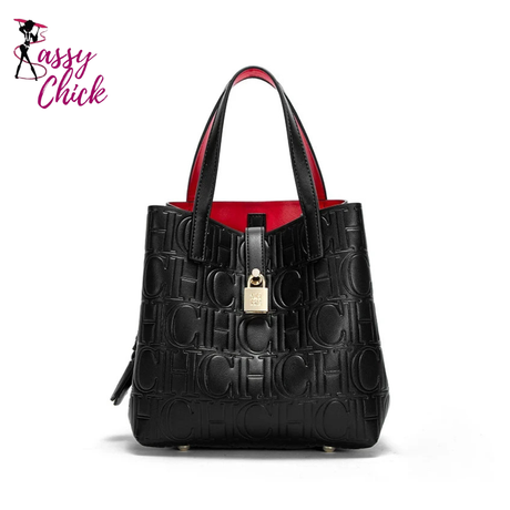 Embossed Handheld Bun Shopping Bag Sassy Chick Logo
