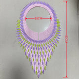 Size of Embroidered Rhinestone Colorful Necklace