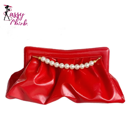 Envelope Clutches Pearl Handbag Sassy Chick Logo