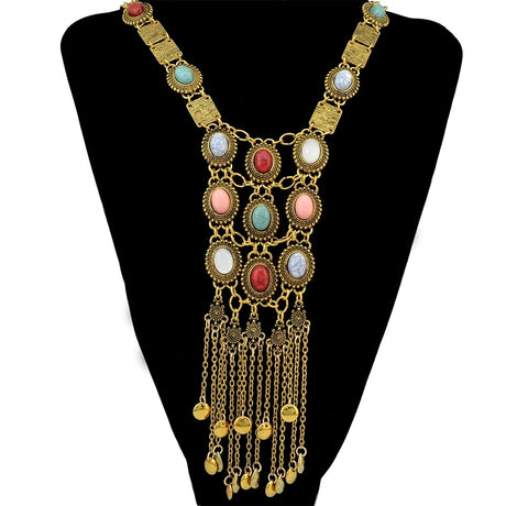 Ethnic Bohemian Gypsy Thread Long Tassel Necklaces