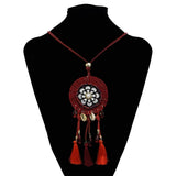 Brown Ethnic Bohemian Gypsy Thread Long Tassel Necklaces
