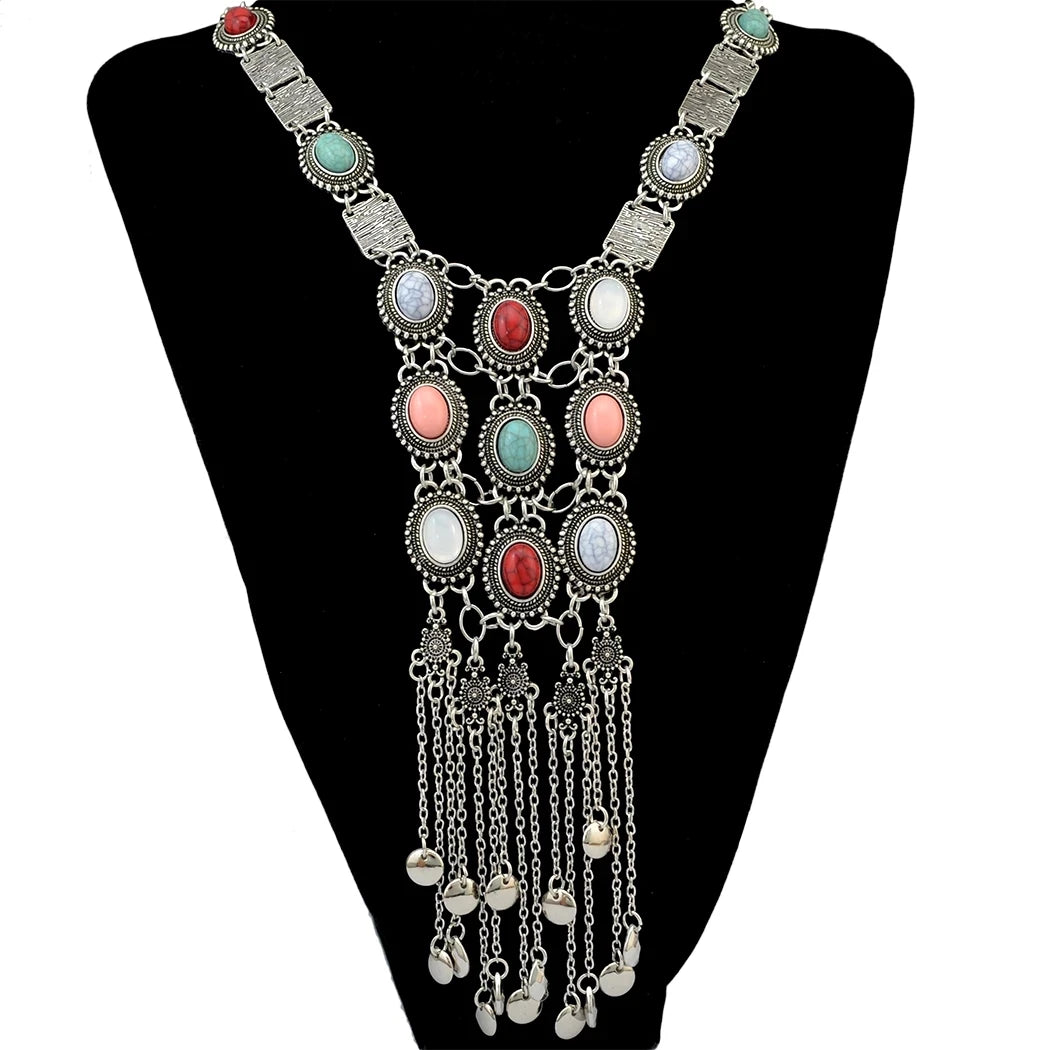 Ethnic Bohemian Gypsy Thread Long Tassel Necklaces