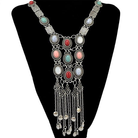 Ethnic Bohemian Gypsy Thread Long Tassel Necklaces