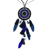 Blue Ethnic Bohemian Gypsy Thread Long Tassel Necklaces