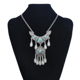 Silver Ethnic Bohemian Gypsy Thread Long Tassel Necklaces