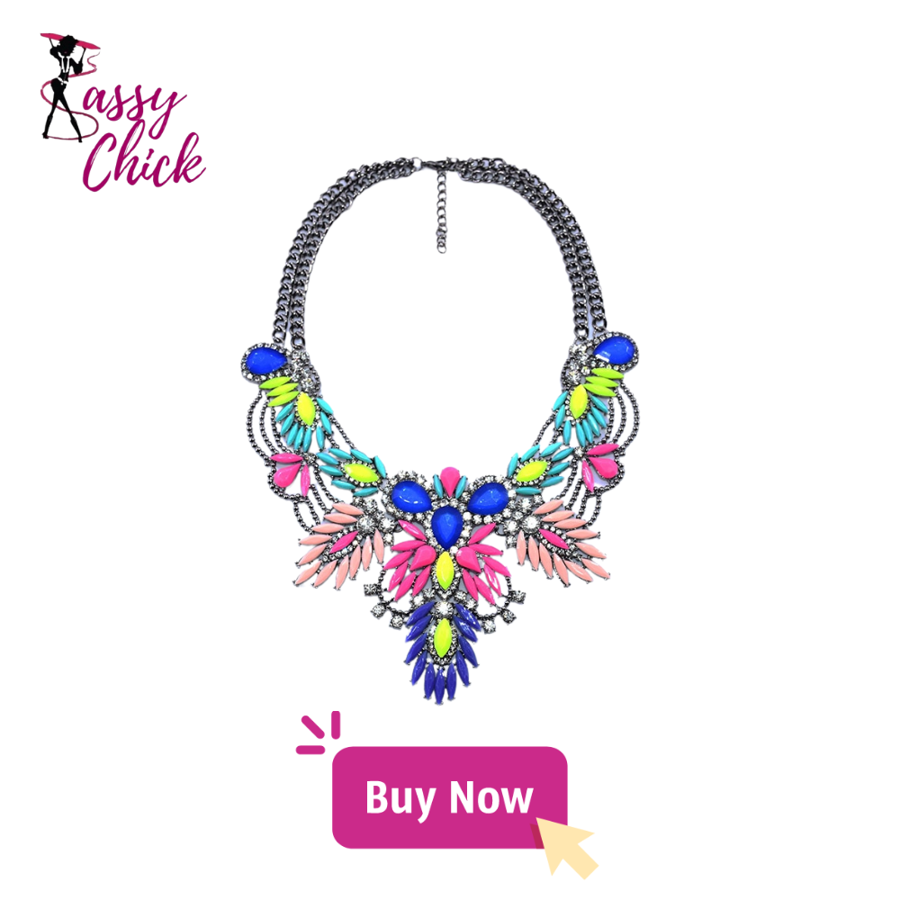 Ethnic Crystal Collar Choker Necklace