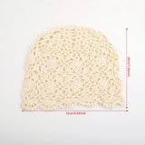 Size of Ethnic Hollow Pearl Tassel Knitted Hat Headwrap