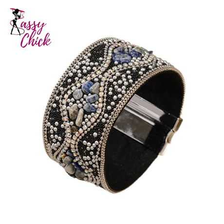 Ethnic Style Bohemian Rhinestone Acrylic Beads Bracelet Sassy Chick Logo