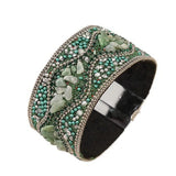 Green Ethnic Style Bohemian Rhinestone Acrylic Beads Bracelet