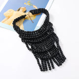 Black Ethnic Style Bohemian Wood Bead Beaded Necklace