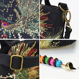 peacock embroidery handbag