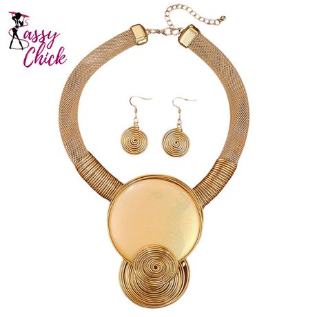 Exaggerate Aluminum Circle Jewelry Sets Sassy Chick Logo
