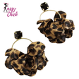 Exaggerated Black Crystal Geometric Circle Petal Pendant Earring Sassy Chick Logo