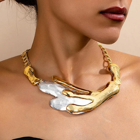 Model using Exaggerated Chain Pendant Claw Jewelry Sassy Chick Logo