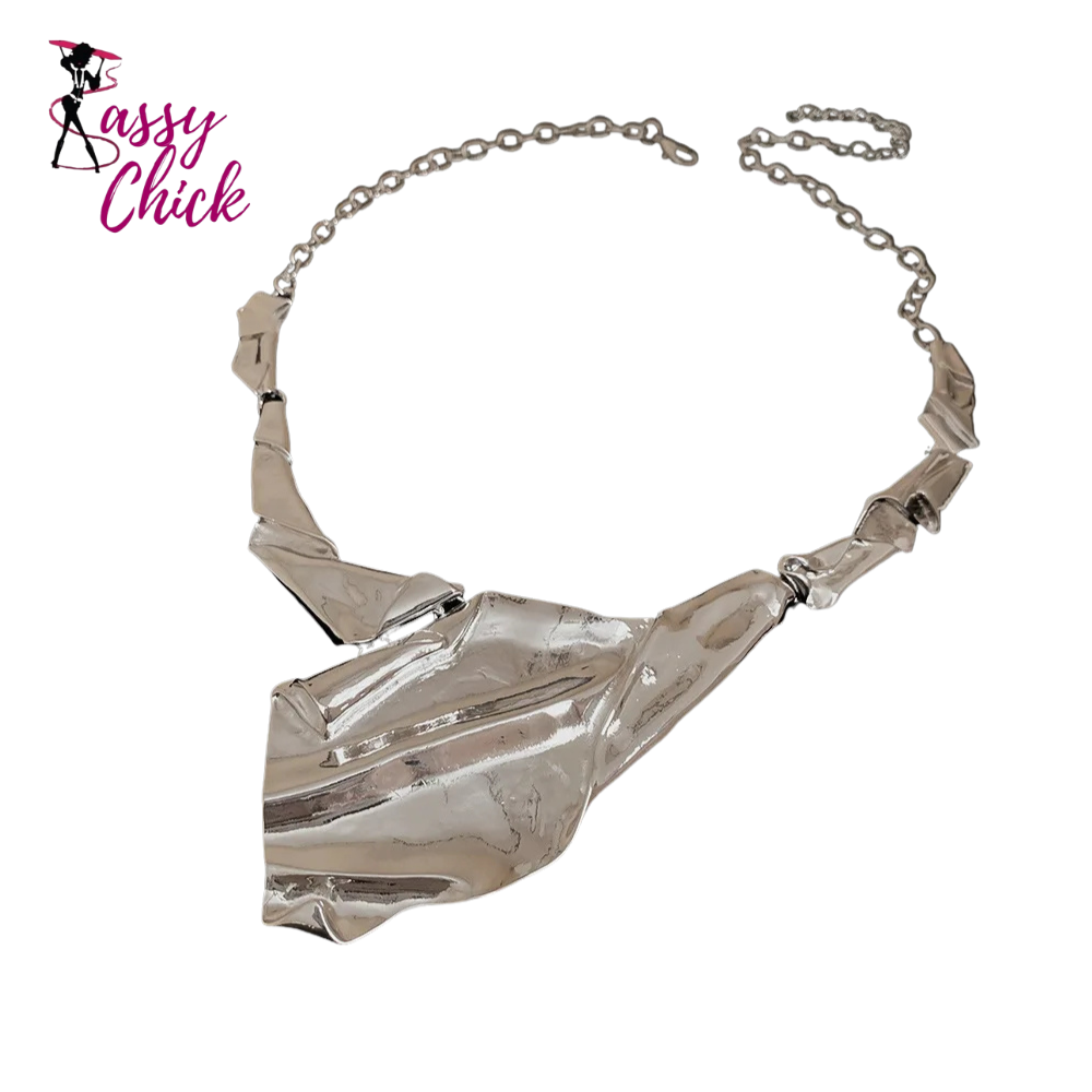 Exaggerated Geometric Pleated Jewelry Sets Sassy Chick Logo
