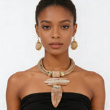 Exaggerated Resin Horn Pendant  Bohemian Ethnic Jewelry