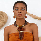 Exaggerated Resin Horn Pendant  Bohemian Ethnic Jewelry