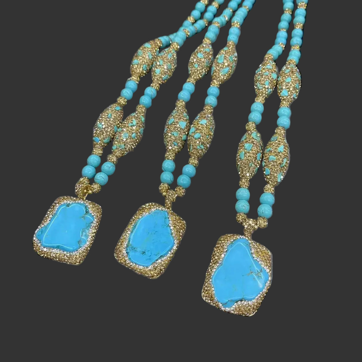 Exaggerated Square Turquoise Natural Stone Jewelry