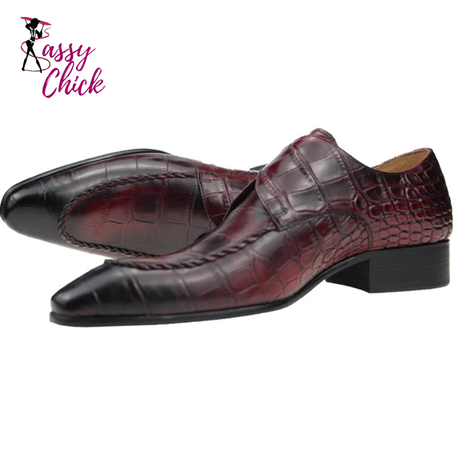 Exquisite Genuine Leather Men Shoes Sassy Chick Logo