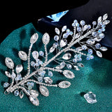 Silver Exquisite Rhinestone Bride Crystal Hair Ornament Banquet