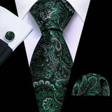 Exquisite Rust Red Silk Men Ties For  Designer green necktie set 