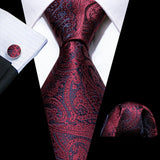 Exquisite Rust Red Silk Men Ties For  Designer red purple necktie set 