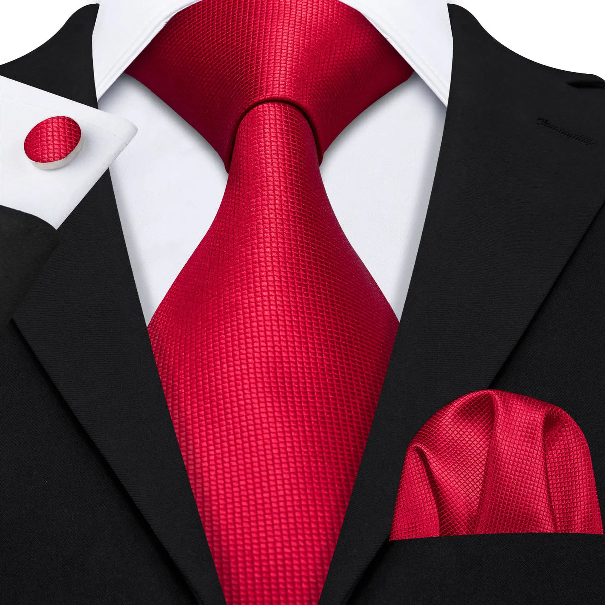 Exquisite Rust Red Silk Men Ties For  Designer red necktie set 