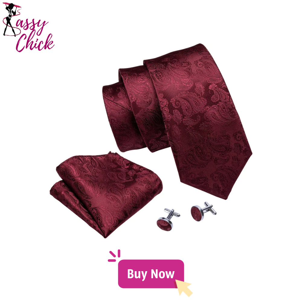 Exquisite Rust Red Silk Men Ties For  Designer red sassy chick logo
