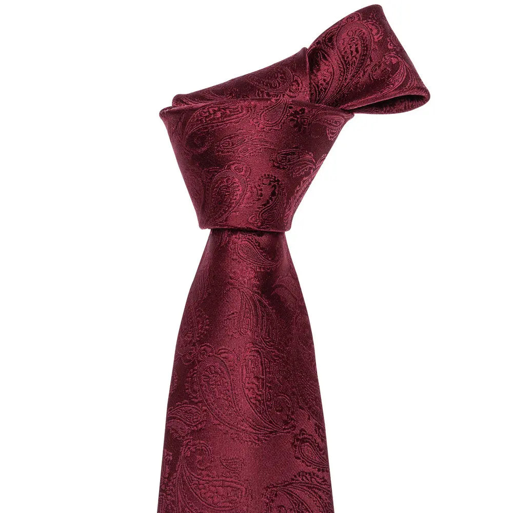 Exquisite Rust Red Silk Men Ties For  Designer dark red