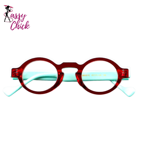 Fashion  Acetate Splicing Color Frame Glasses Sassy Chick Logo