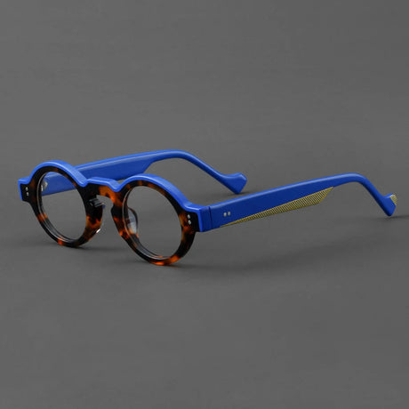 Blue Fashion  Acetate Splicing Color Frame Glasses