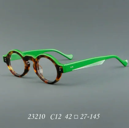 Green Fashion  Acetate Splicing Color Frame Glasses