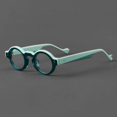 Blue Green Fashion  Acetate Splicing Color Frame Glasses