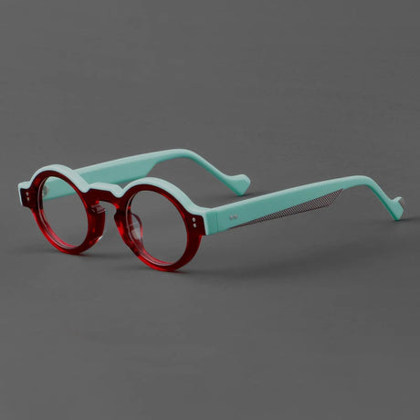 Blue Red Fashion  Acetate Splicing Color Frame Glasses