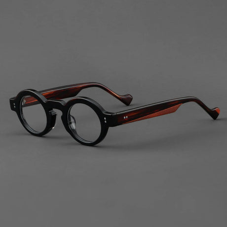 Black Fashion  Acetate Splicing Color Frame Glasses