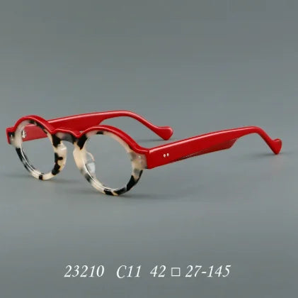 Red Fashion  Acetate Splicing Color Frame Glasses