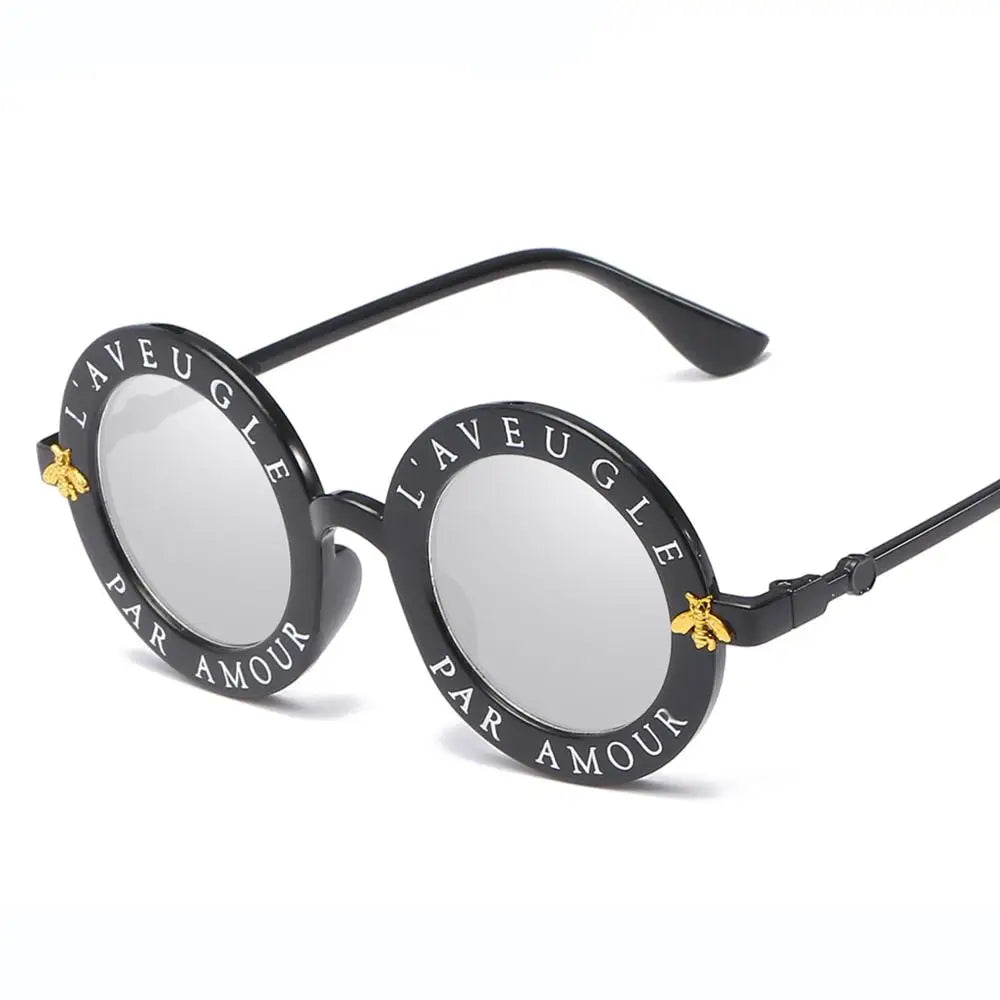 Fashion Alphabet Bee Round Women Sunglasses
